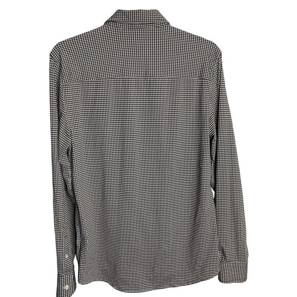 Rhone Brown Gingham Casual Button Down stretch commuter Shirt Slim Fit size M - Picture 11 of 11